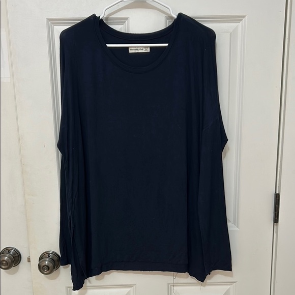 Abercrombie & Fitch round neck oversized shirt size XS/small blue long sleeve - Picture 1 of 6